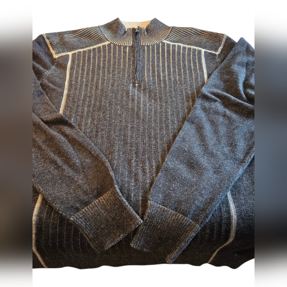 Trend by F/X Fusion Zip Cable Mock Sweater Size Large